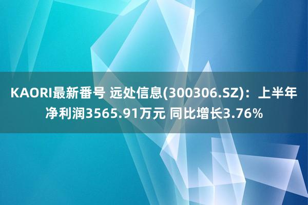 KAORI最新番号 远处信息(300306.SZ)：上半年净利润3565.91万元 同比增长3.76%