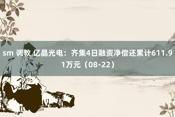 sm 调教 亿晶光电：齐集4日融资净偿还累计611.91万元（08-22）